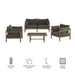 Modway Eleni 4-Piece Outdoor Teak Wood Sofa Set in Weathered Gray Flint - dimensions and specifications