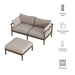 Modway Eleni 2-Piece Outdoor Teak Wood Loveseat with Ottoman Set in Weathered Gray Pebble - dimensions and specifications