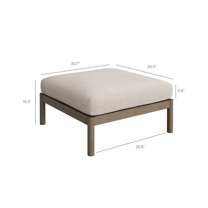 Modway Eleni 2-Piece Outdoor Teak Wood Loveseat with Ottoman Set in Weathered Gray Pebble - dimensions and specifications 27