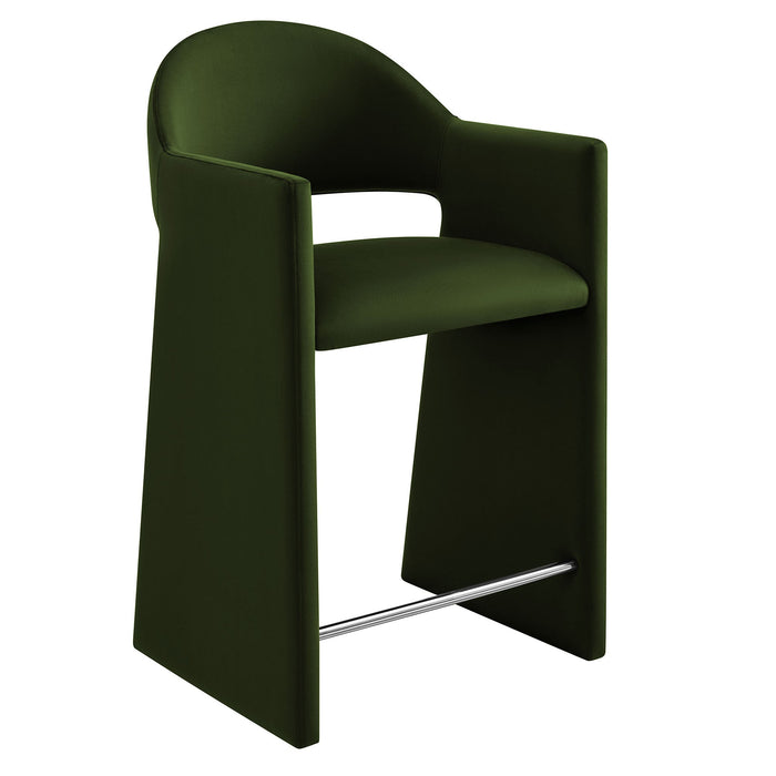 Talia 37 Inch Performance Velvet Counter Stool Moss Green