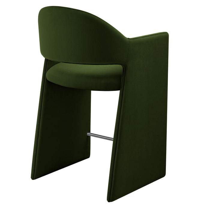Talia 37 Inch Performance Velvet Counter Stool Moss Green
