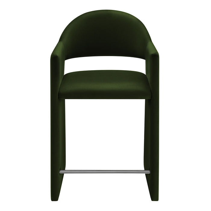 Talia 37 Inch Performance Velvet Counter Stool Moss Green