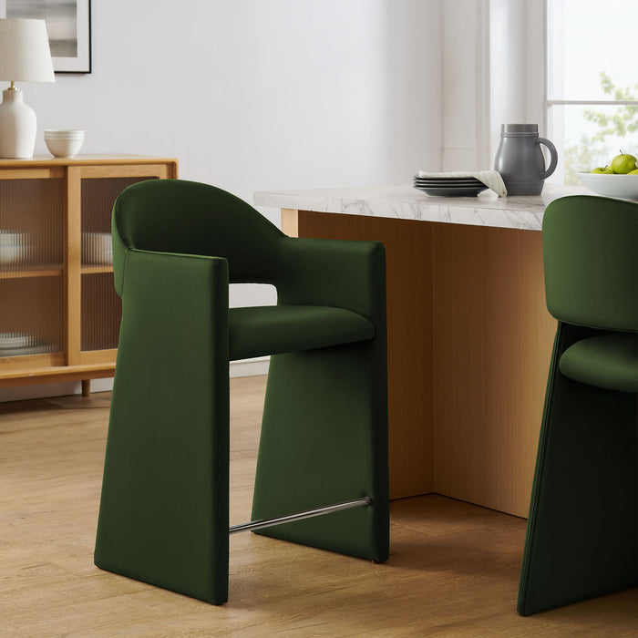 Talia 37 Inch Performance Velvet Counter Stool Moss Green