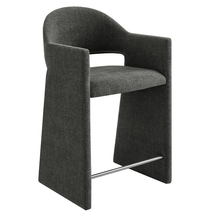 Talia 37 Inch Upholstered Fabric Counter Stool Charcoal