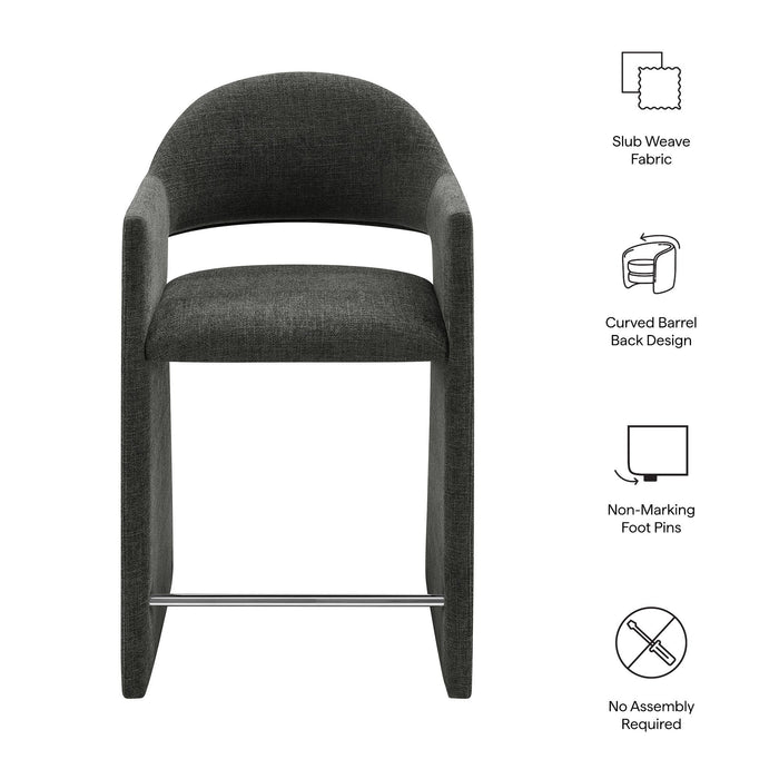 Talia 37 Inch Upholstered Fabric Counter Stool Charcoal