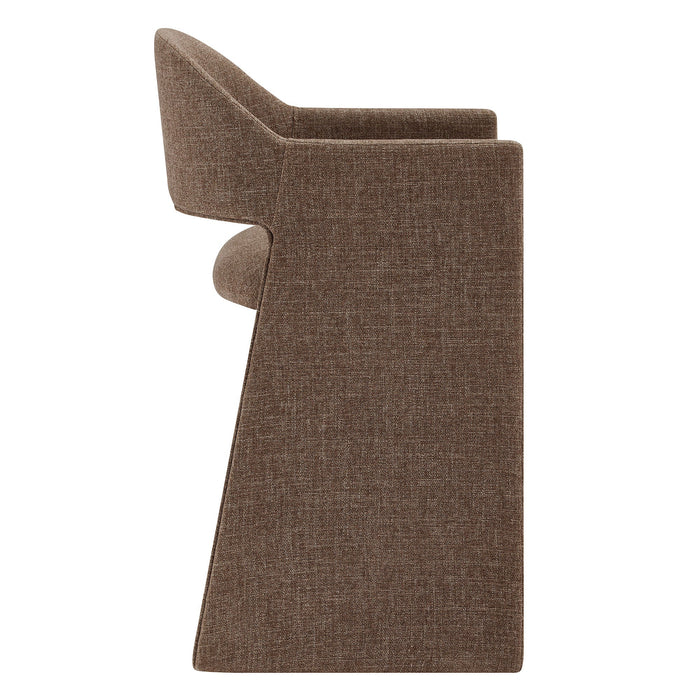 Talia 37 Inch Upholstered Fabric Counter Stool Mocha