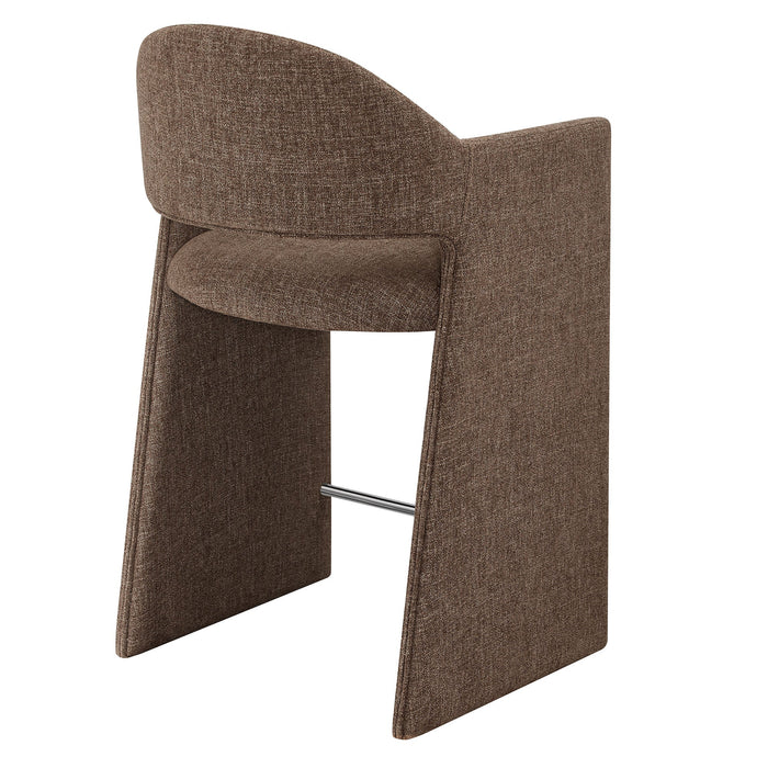 Talia 37 Inch Upholstered Fabric Counter Stool Mocha