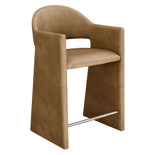 Talia 37 Inch Vegan Leather Counter Stool Toast