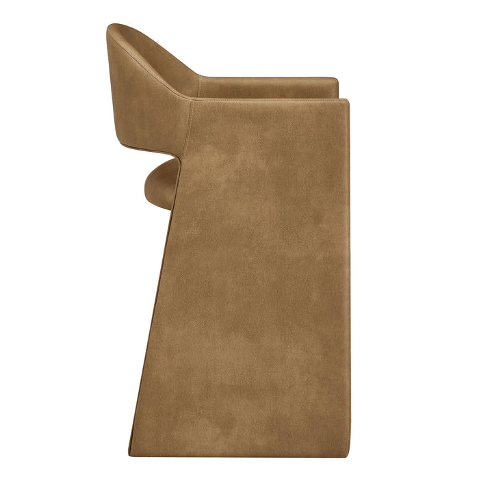 Talia 37 Inch Vegan Leather Counter Stool Toast