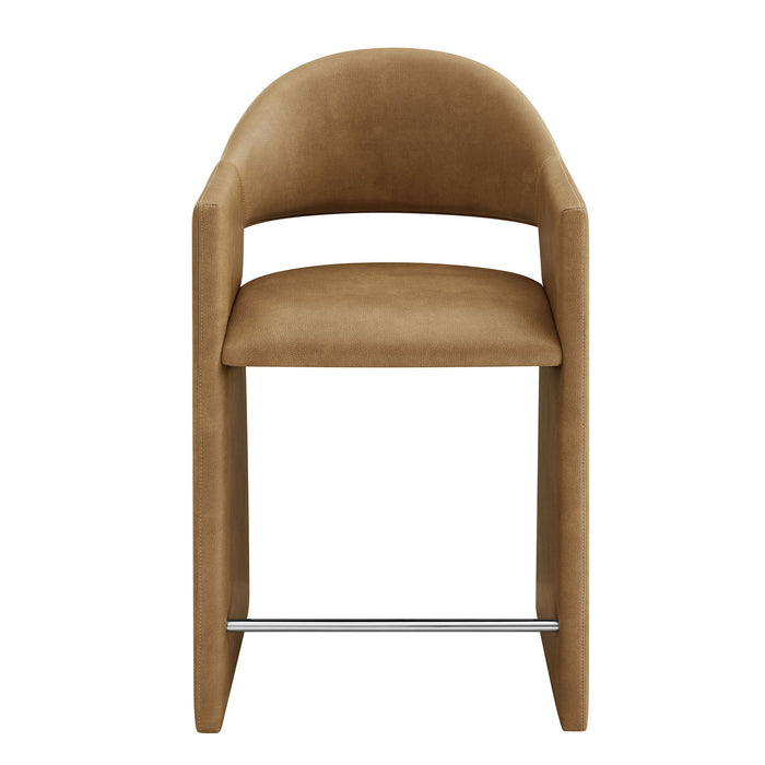 Talia 37 Inch Vegan Leather Counter Stool Toast