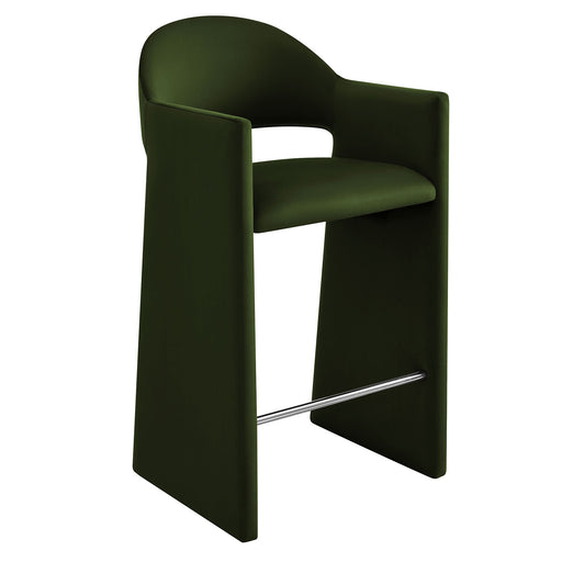 Talia 41 Inch Performance Velvet Bar Stool Moss Green