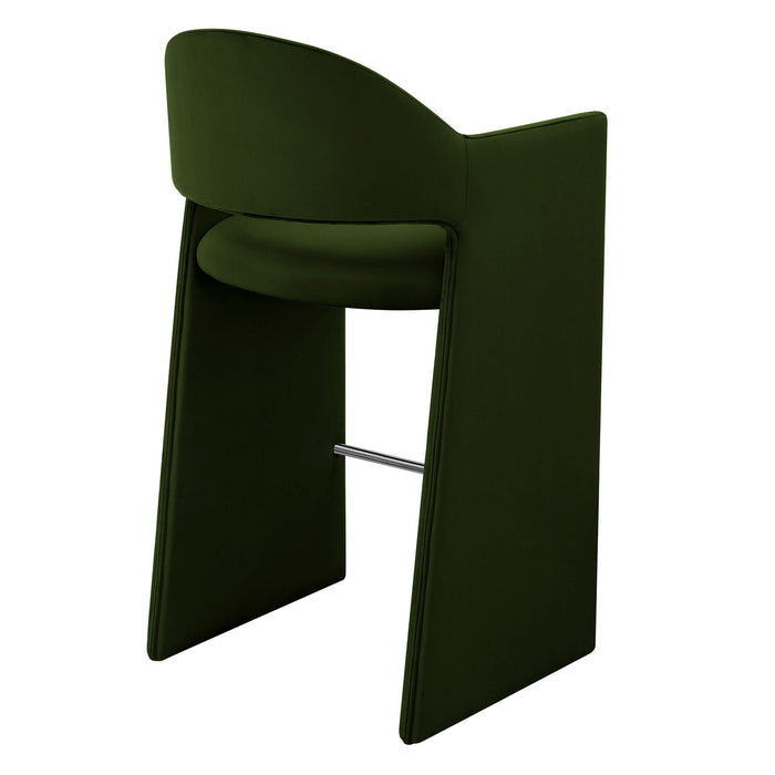Talia 41 Inch Performance Velvet Bar Stool Moss Green