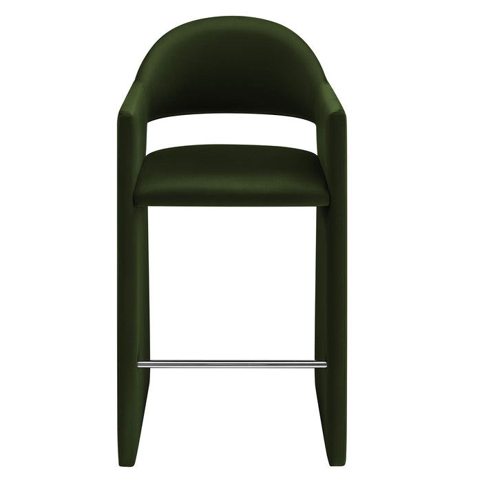 Talia 41 Inch Performance Velvet Bar Stool Moss Green