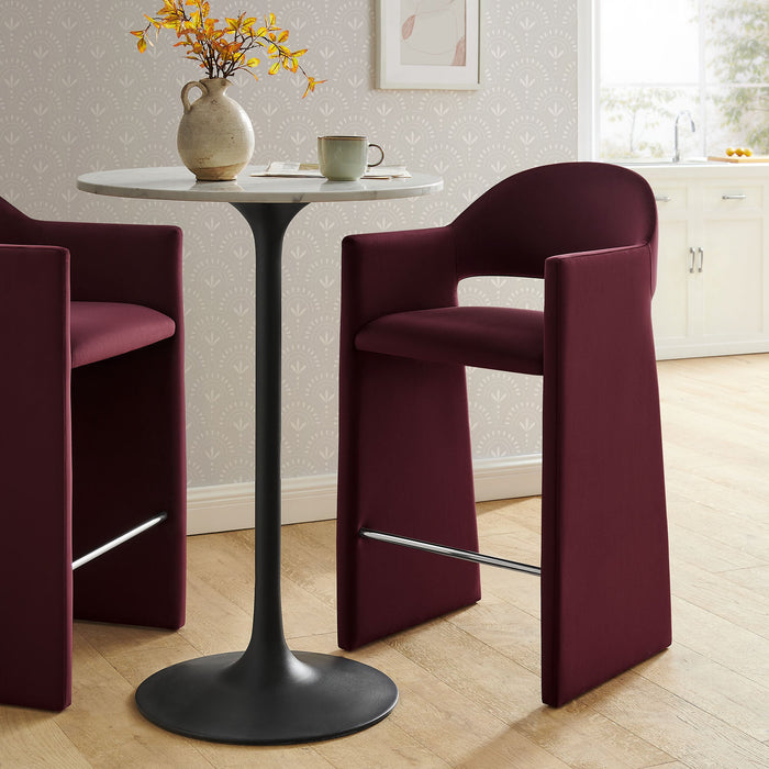 Talia 41 Inch Performance Velvet Bar Stool Mulberry
