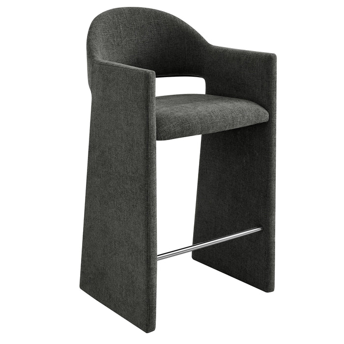 Talia 41 Inch 41 Inch Upholstered Fabric Bar Stool Charcoal