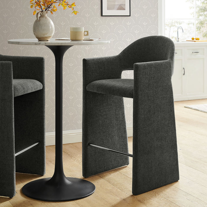 Talia 41 Inch 41 Inch Upholstered Fabric Bar Stool Charcoal