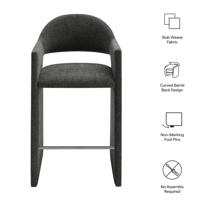 Talia 41 Inch 41 Inch Upholstered Fabric Bar Stool Charcoal