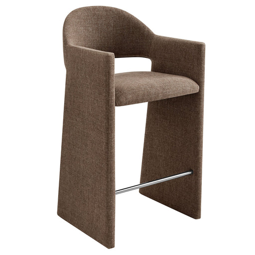 Talia 41 Inch 41 Inch Upholstered Fabric Bar Stool Mocha