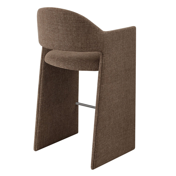 Talia 41 Inch 41 Inch Upholstered Fabric Bar Stool Mocha