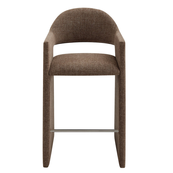 Talia 41 Inch 41 Inch Upholstered Fabric Bar Stool Mocha