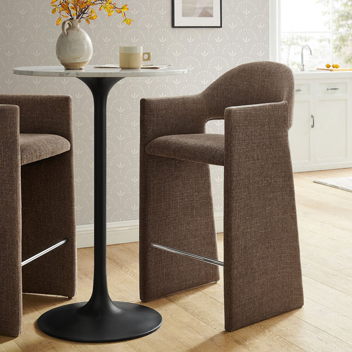 Talia 41 Inch 41 Inch Upholstered Fabric Bar Stool Mocha