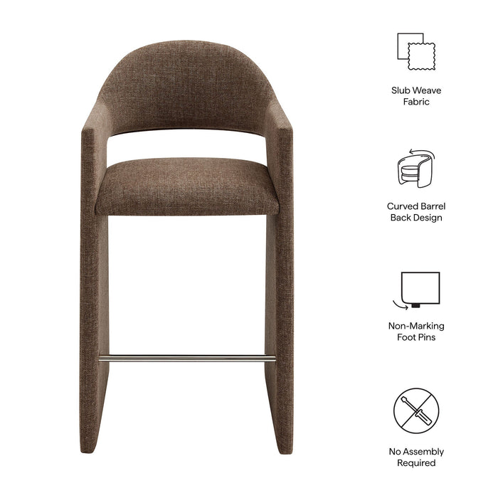 Talia 41 Inch 41 Inch Upholstered Fabric Bar Stool Mocha