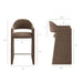 Talia 41 Inch 41 Inch Upholstered Fabric Bar Stool Mocha