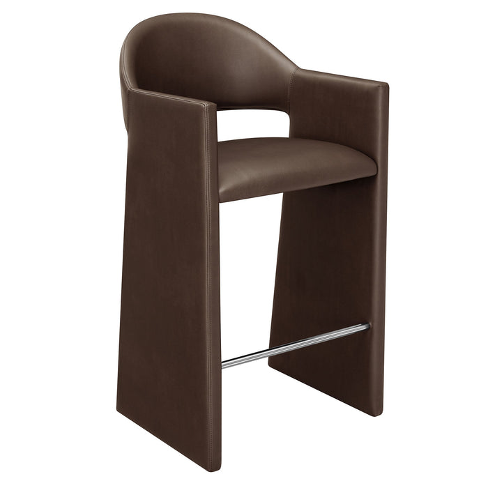Talia 41 Inch Vegan Leather Bar Stool Espresso