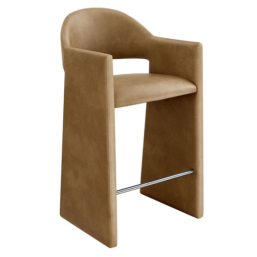 Talia 41 Inch Vegan Leather Bar Stool Toast
