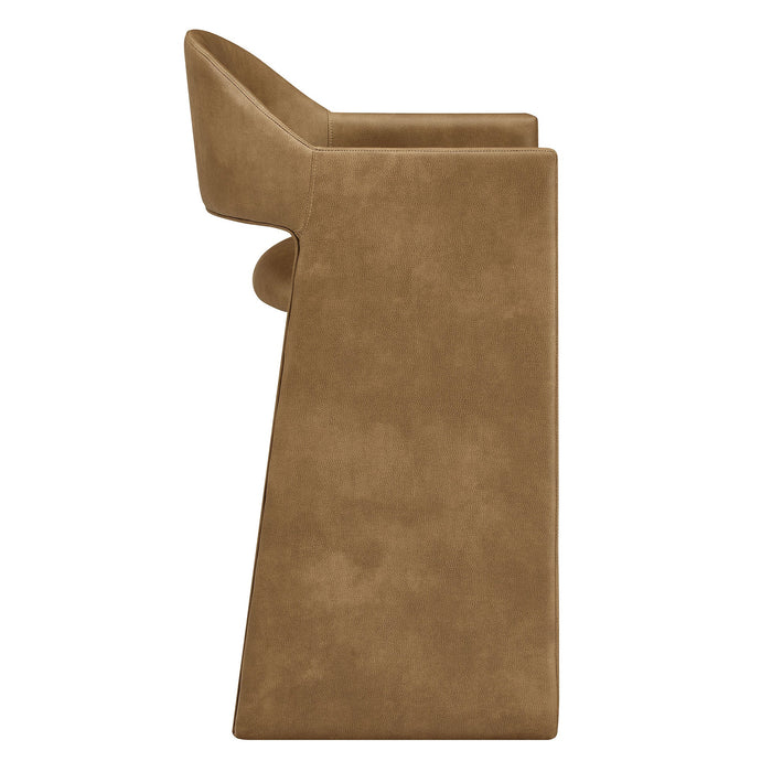 Talia 41 Inch Vegan Leather Bar Stool Toast