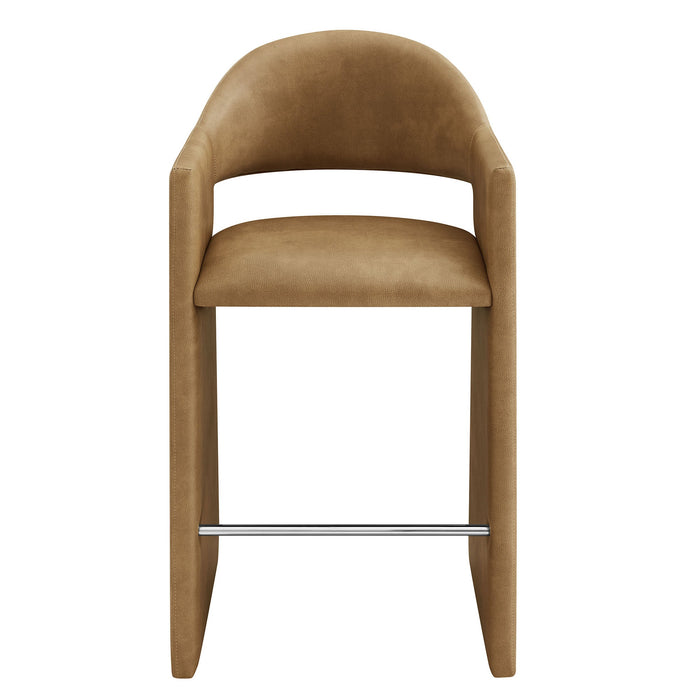 Talia 41 Inch Vegan Leather Bar Stool Toast