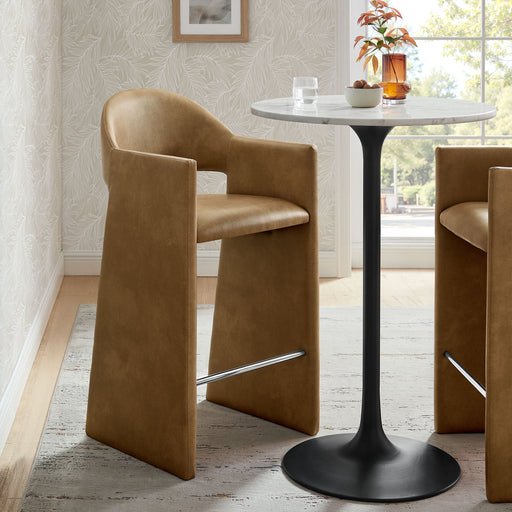 Talia 41 Inch Vegan Leather Bar Stool Toast