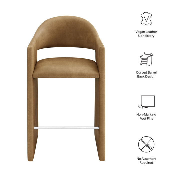 Talia 41 Inch Vegan Leather Bar Stool Toast