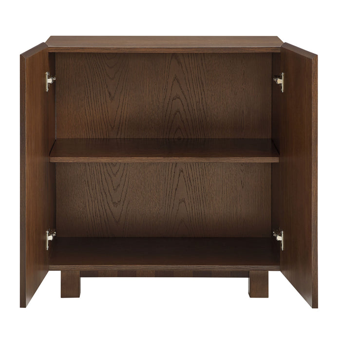 Modway Kline 2-Door Striped Accent Cabinet in Dark Walnut Stripe - detail view