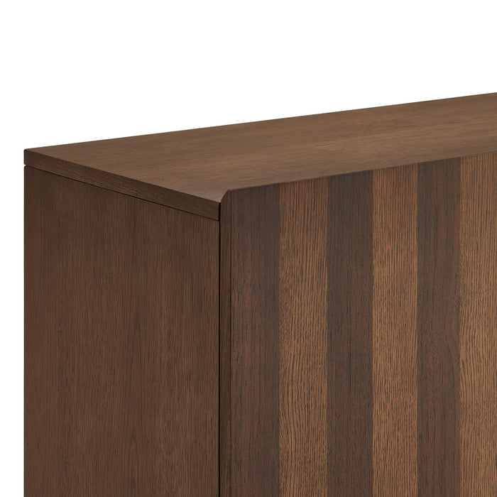 Modway Kline 2-Door Striped Accent Cabinet in Dark Walnut Stripe - lifestyle view