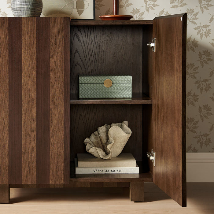 Modway Kline 2-Door Striped Accent Cabinet in Dark Walnut Stripe - lifestyle view 11
