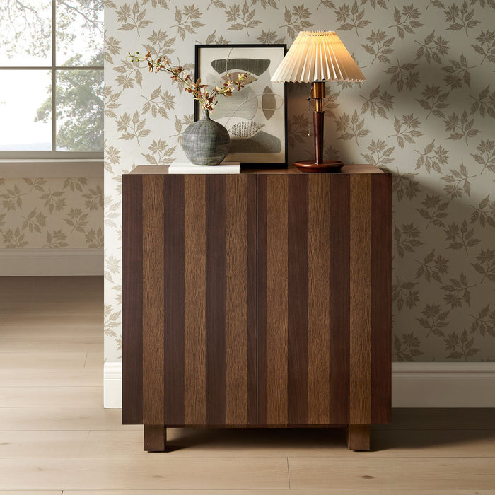 Modway Kline 2-Door Striped Accent Cabinet in Dark Walnut Stripe - lifestyle view 13