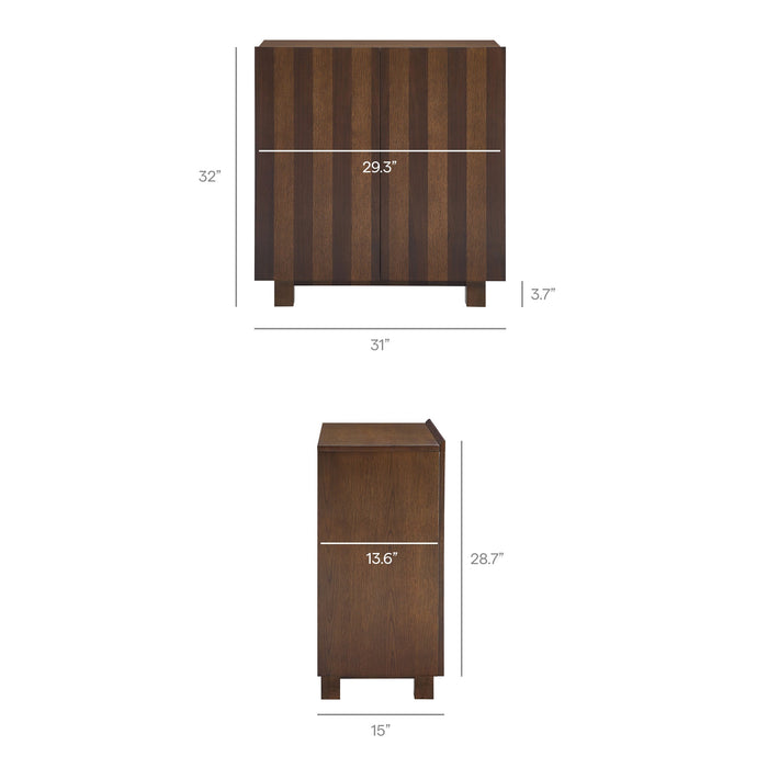 Modway Kline 2-Door Striped Accent Cabinet in Dark Walnut Stripe - dimensions and specifications 16