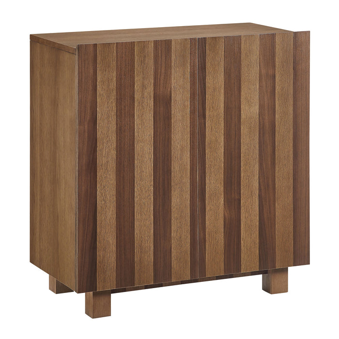 Modway Kline 2-Door Striped Accent Cabinet in Oak Walnut Stripe - front view