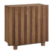 Modway Kline 2-Door Striped Accent Cabinet in Oak Walnut Stripe - front view