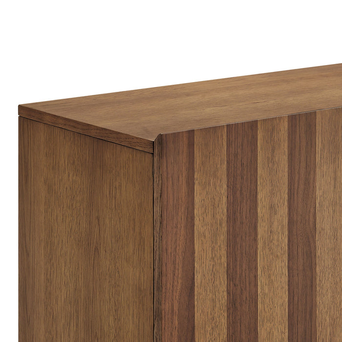 Modway Kline 2-Door Striped Accent Cabinet in Oak Walnut Stripe - lifestyle view