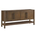 Modway Taschen 4-Door Wood Sideboard Cabinet in Walnut Brown - front view