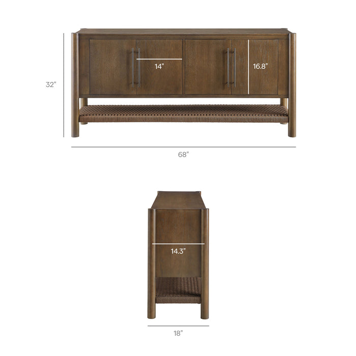 Modway Taschen 4-Door Wood Sideboard Cabinet in Walnut Brown - dimensions and specifications 20