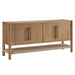 Modway Taschen 4-Door Wood Sideboard Cabinet in Weathered Oak Natural - front view