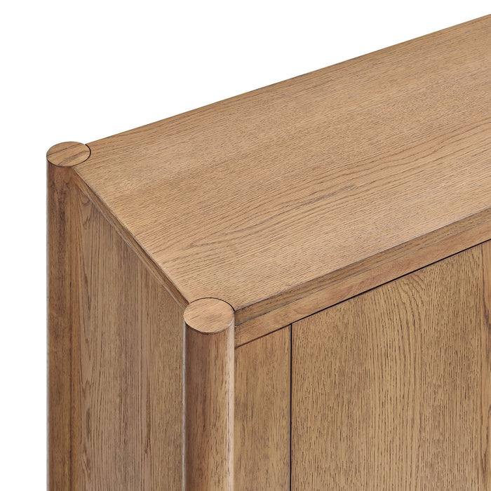 Modway Taschen 4-Door Wood Sideboard Cabinet in Weathered Oak Natural - lifestyle view