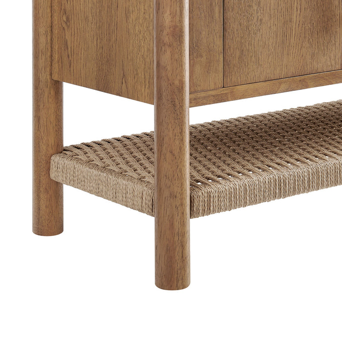 Modway Taschen 4-Door Wood Sideboard Cabinet in Weathered Oak Natural - lifestyle view 11