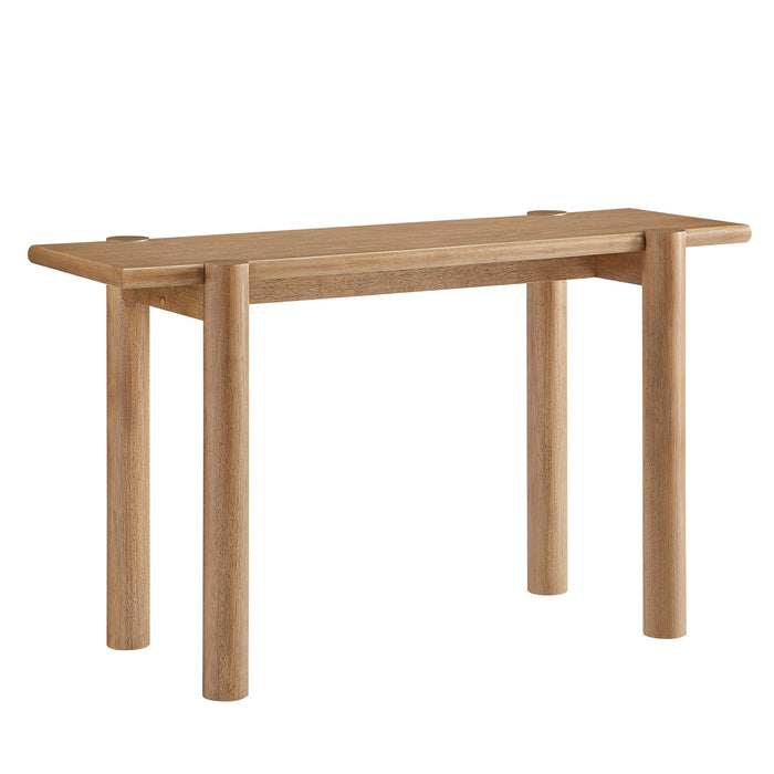 Modway Taschen Console Table in Weathered Oak - front view