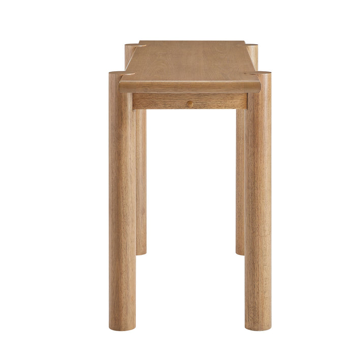 Modway Taschen Console Table in Weathered Oak - angled view