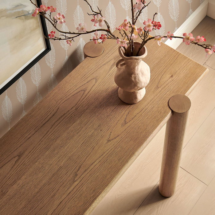 Modway Taschen Console Table in Weathered Oak - lifestyle view