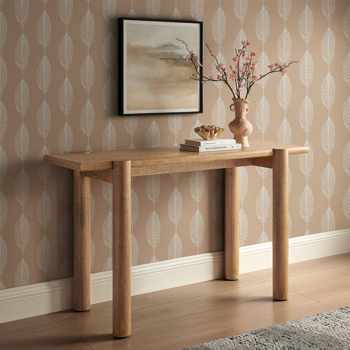 Modway Taschen Console Table in Weathered Oak - lifestyle view 12